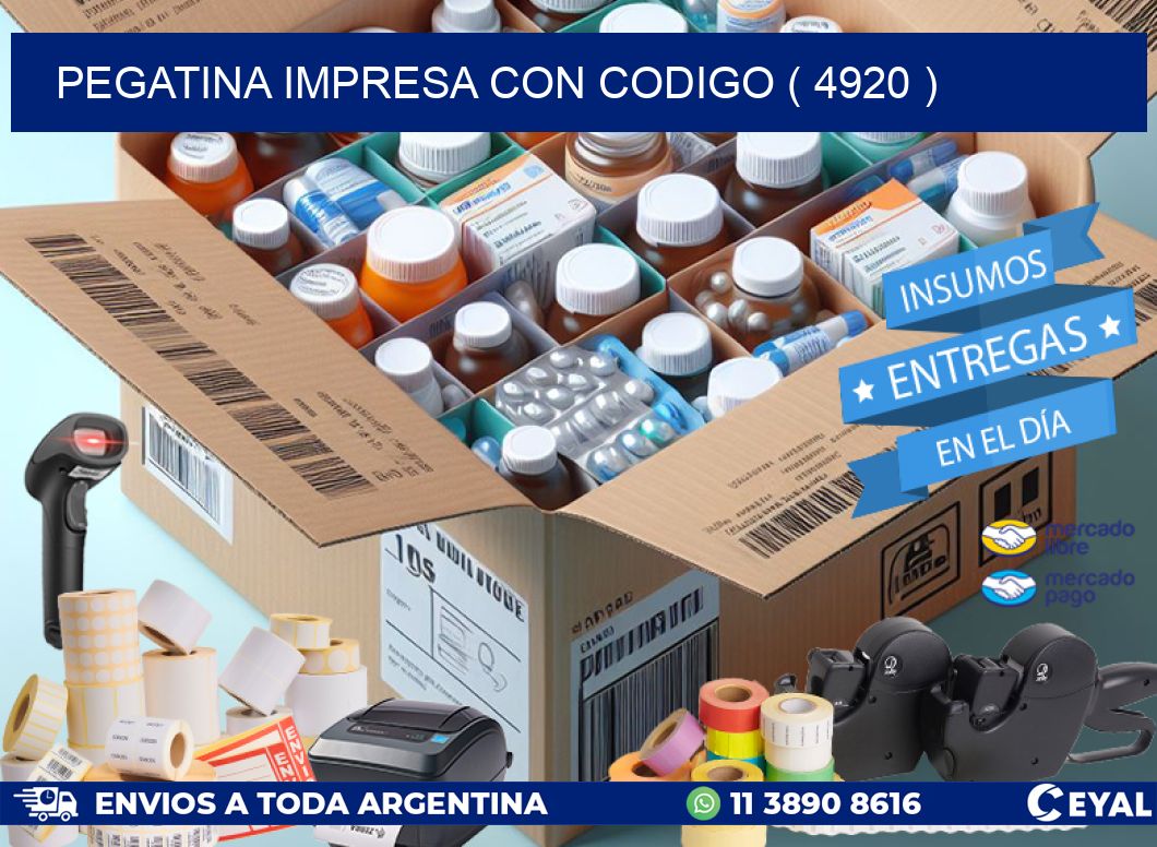 PEGATINA IMPRESA CON CODIGO ( 4920 )