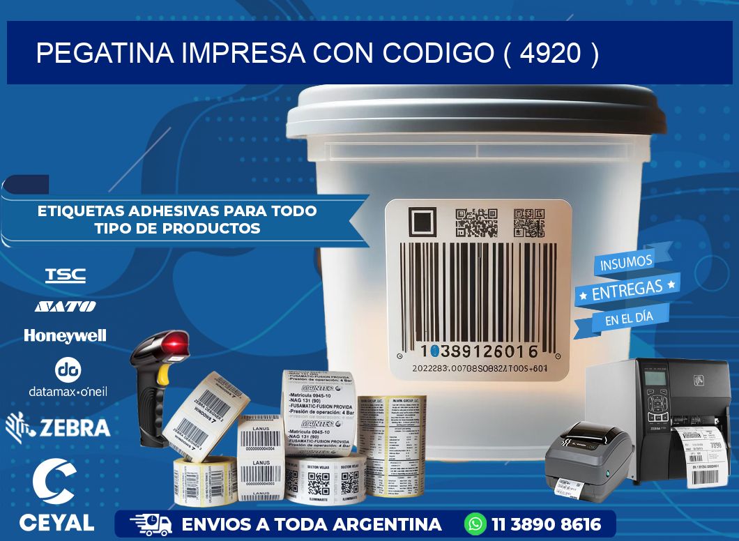 PEGATINA IMPRESA CON CODIGO ( 4920 )