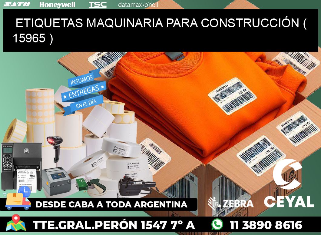 ETIQUETAS MAQUINARIA PARA CONSTRUCCIÓN ( 15965 )