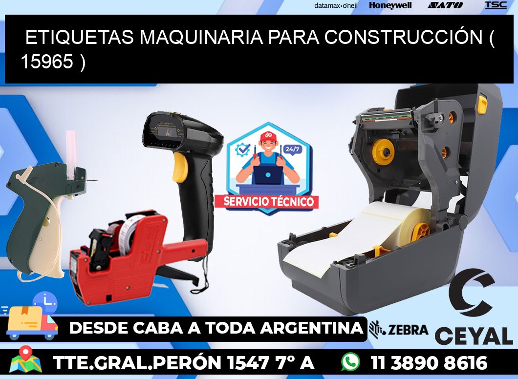 ETIQUETAS MAQUINARIA PARA CONSTRUCCIÓN ( 15965 )