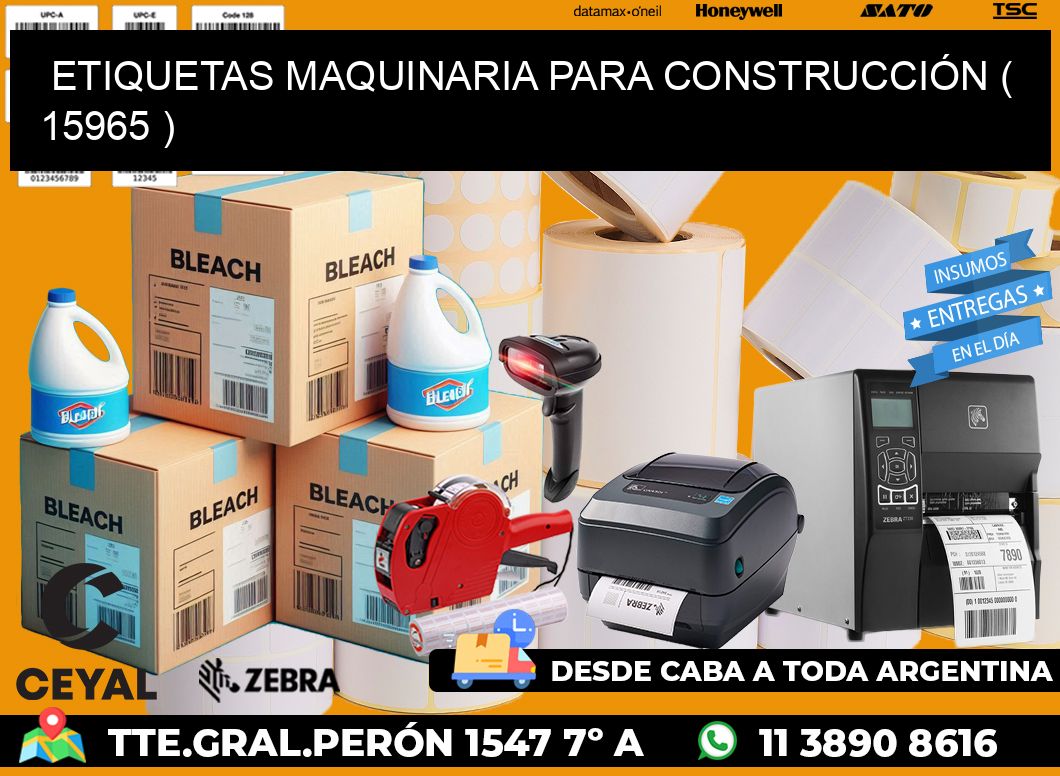 ETIQUETAS MAQUINARIA PARA CONSTRUCCIÓN ( 15965 )