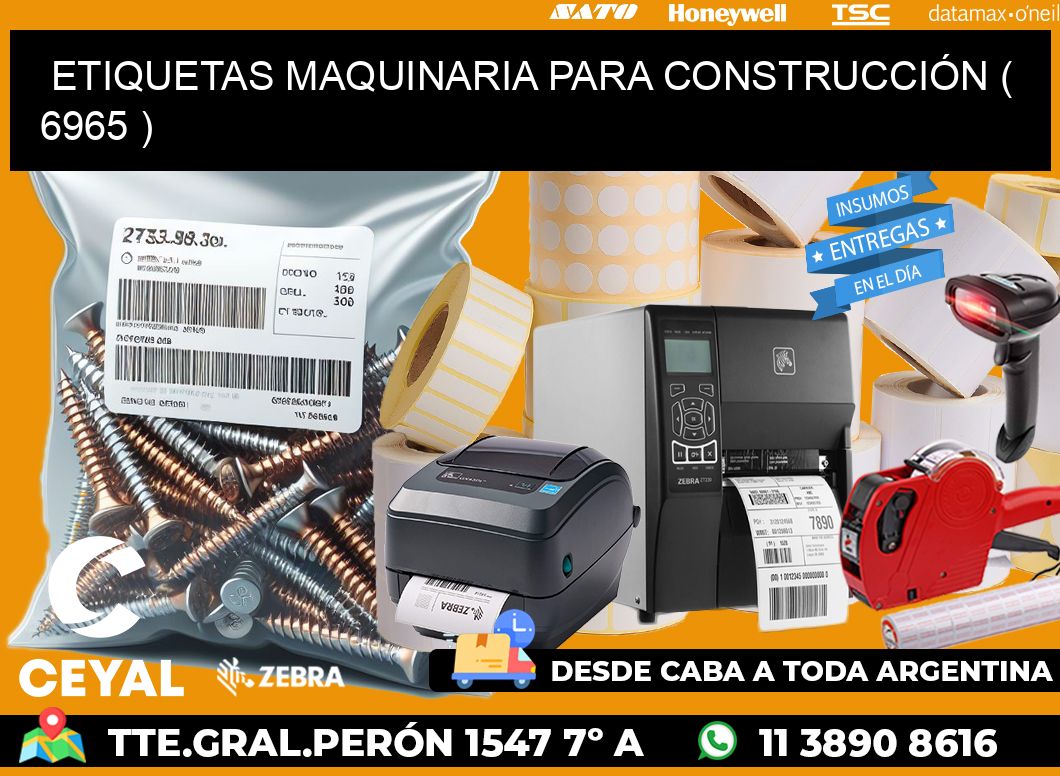 ETIQUETAS MAQUINARIA PARA CONSTRUCCIÓN ( 6965 )