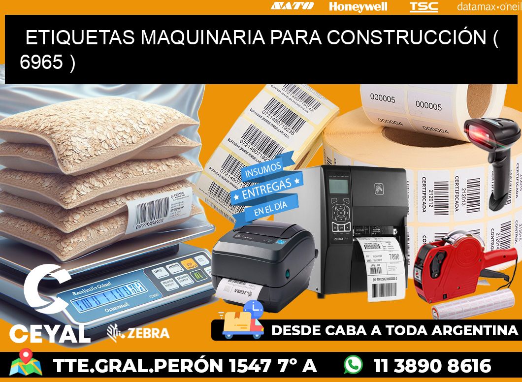 ETIQUETAS MAQUINARIA PARA CONSTRUCCIÓN ( 6965 )