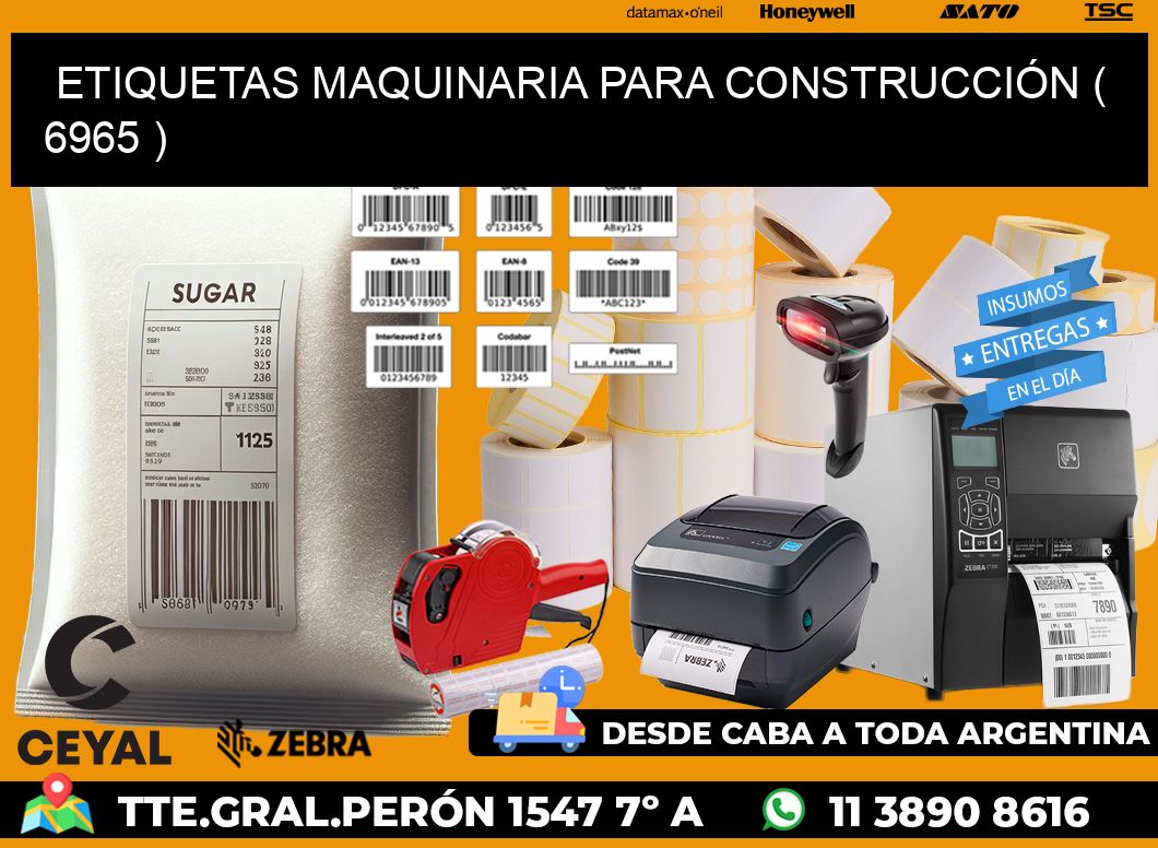 ETIQUETAS MAQUINARIA PARA CONSTRUCCIÓN ( 6965 )