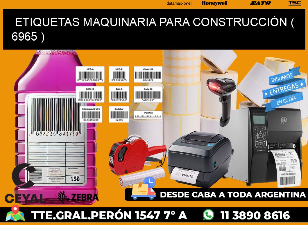 ETIQUETAS MAQUINARIA PARA CONSTRUCCIÓN ( 6965 )