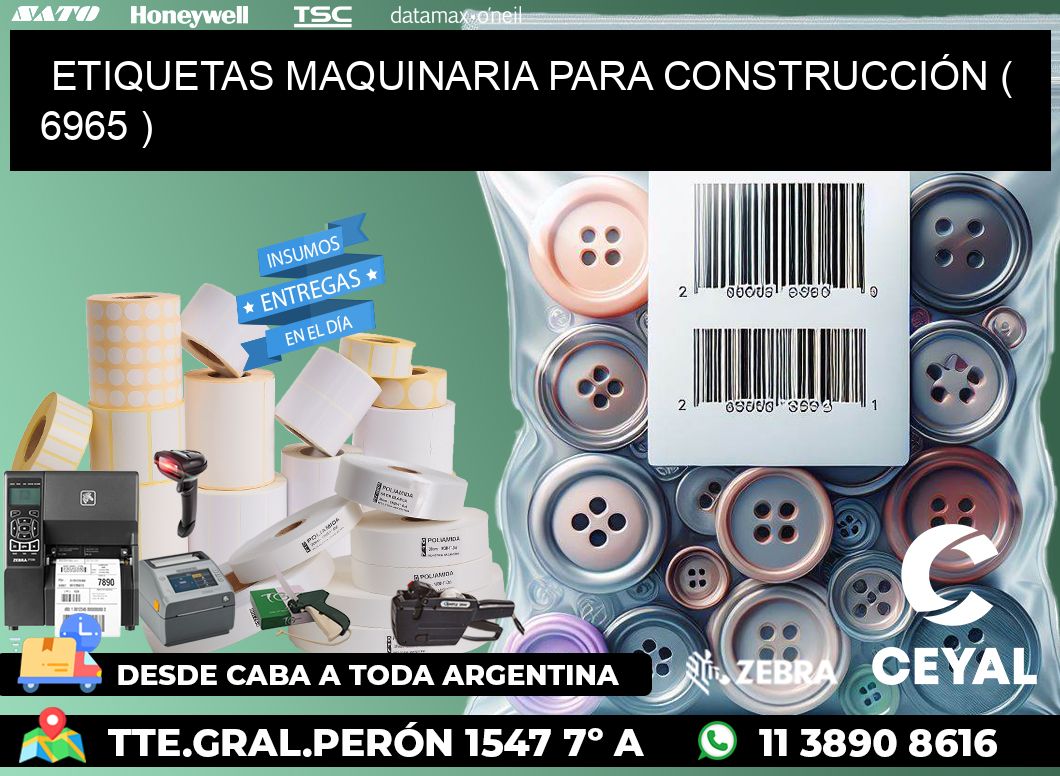 ETIQUETAS MAQUINARIA PARA CONSTRUCCIÓN ( 6965 )