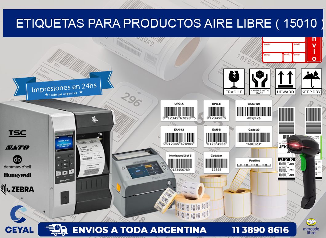 ETIQUETAS PARA PRODUCTOS AIRE LIBRE ( 15010 )