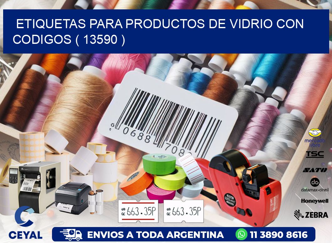 ETIQUETAS PARA PRODUCTOS DE VIDRIO CON CODIGOS ( 13590 )