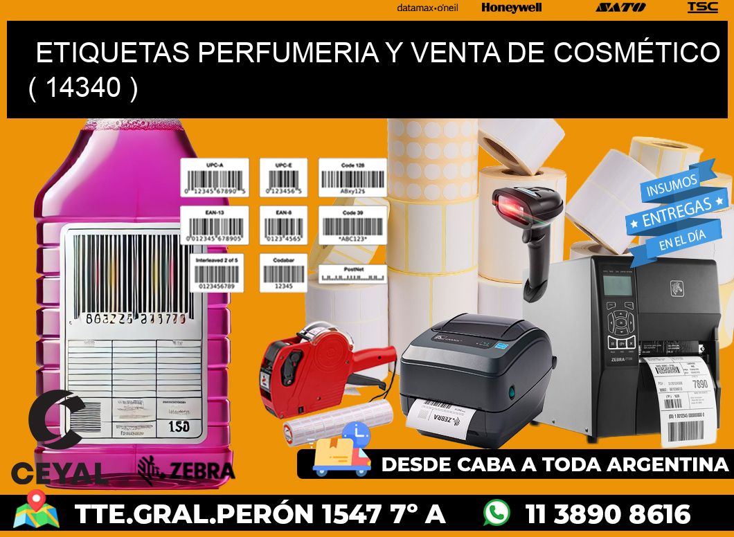 ETIQUETAS PERFUMERIA Y VENTA DE COSMÉTICO ( 14340 )