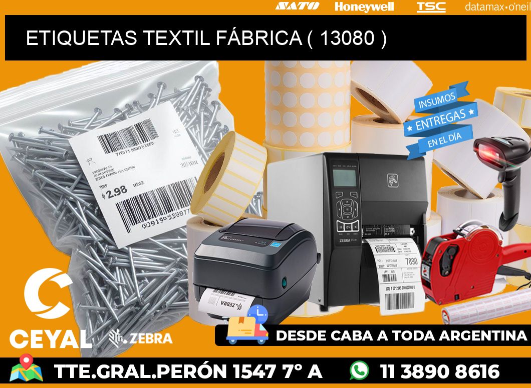 ETIQUETAS TEXTIL FÁBRICA ( 13080 )