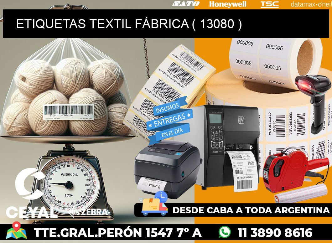 ETIQUETAS TEXTIL FÁBRICA ( 13080 )