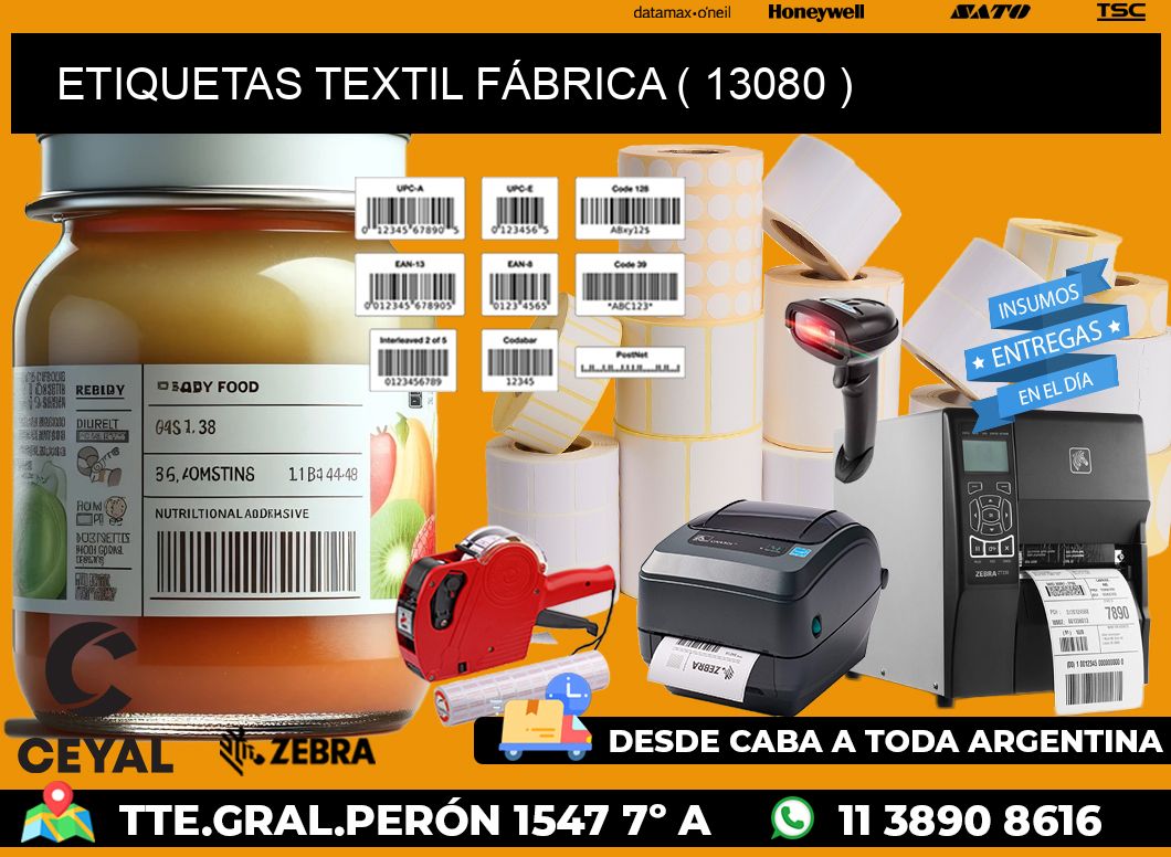 ETIQUETAS TEXTIL FÁBRICA ( 13080 )