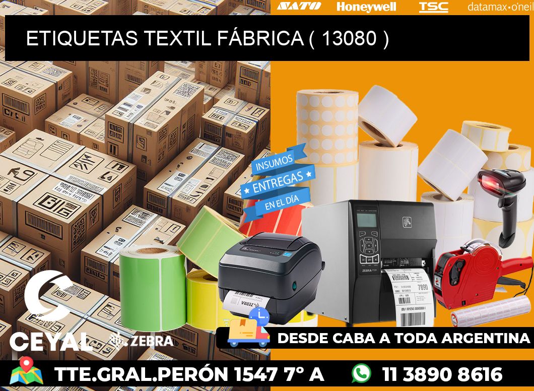 ETIQUETAS TEXTIL FÁBRICA ( 13080 )