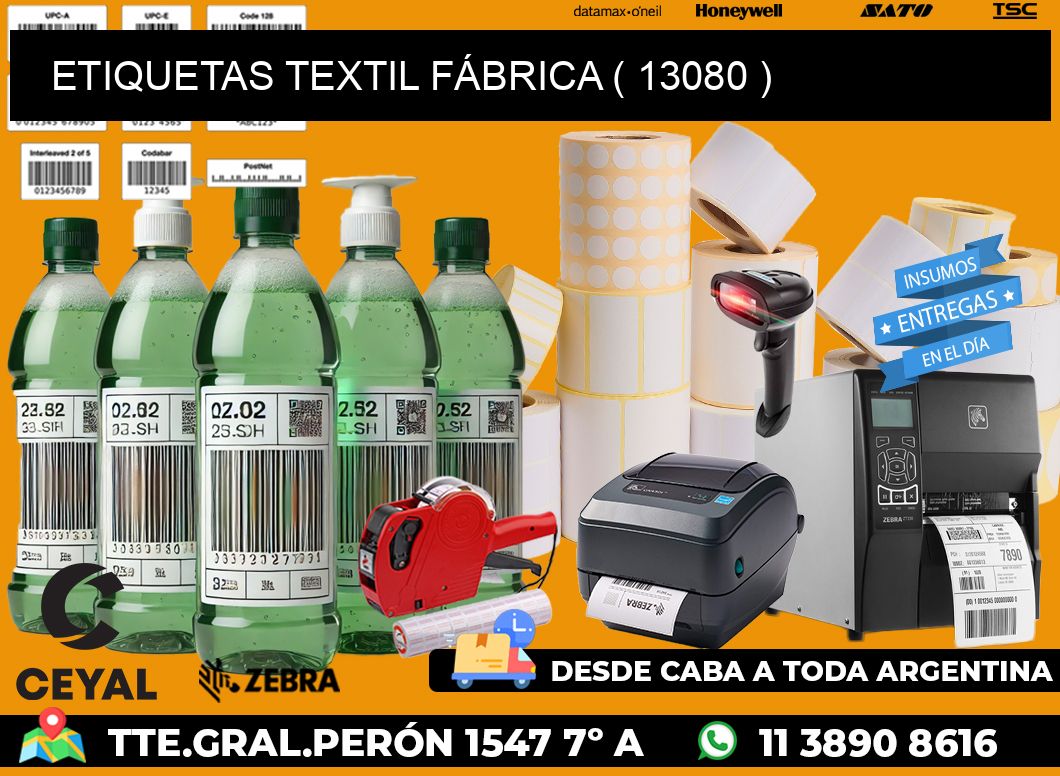 ETIQUETAS TEXTIL FÁBRICA ( 13080 )