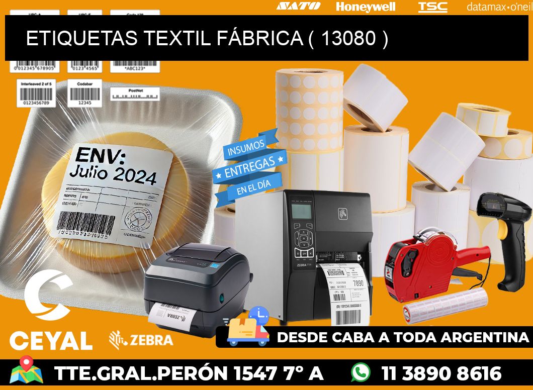 ETIQUETAS TEXTIL FÁBRICA ( 13080 )