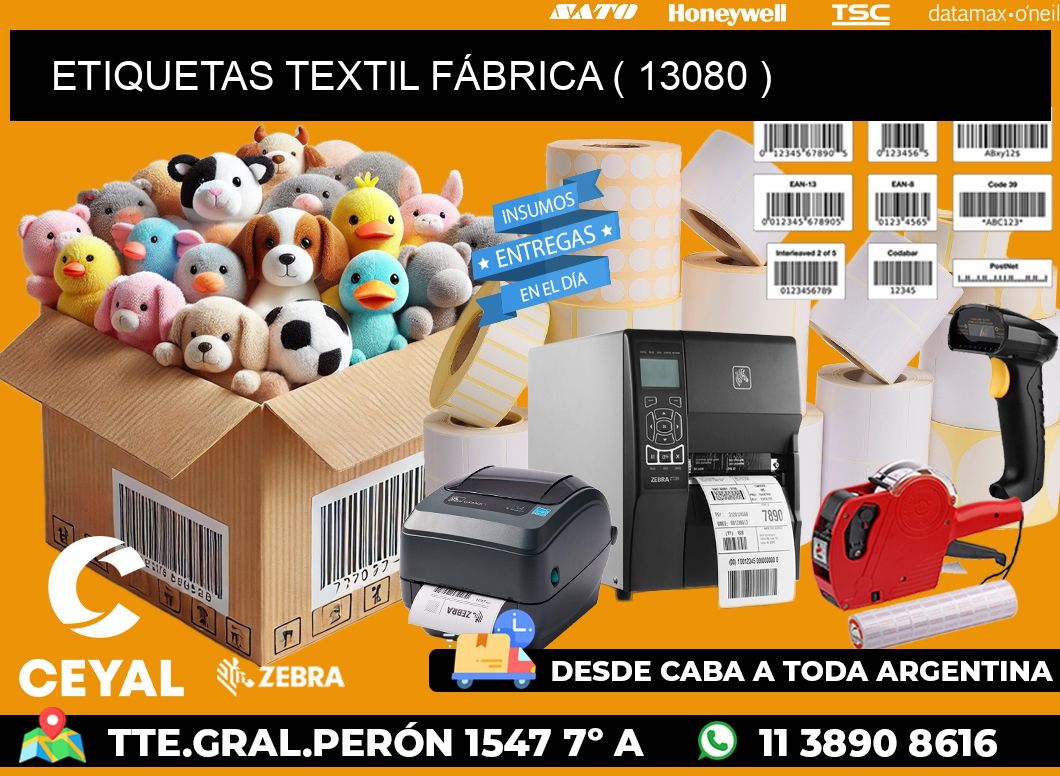 ETIQUETAS TEXTIL FÁBRICA ( 13080 )