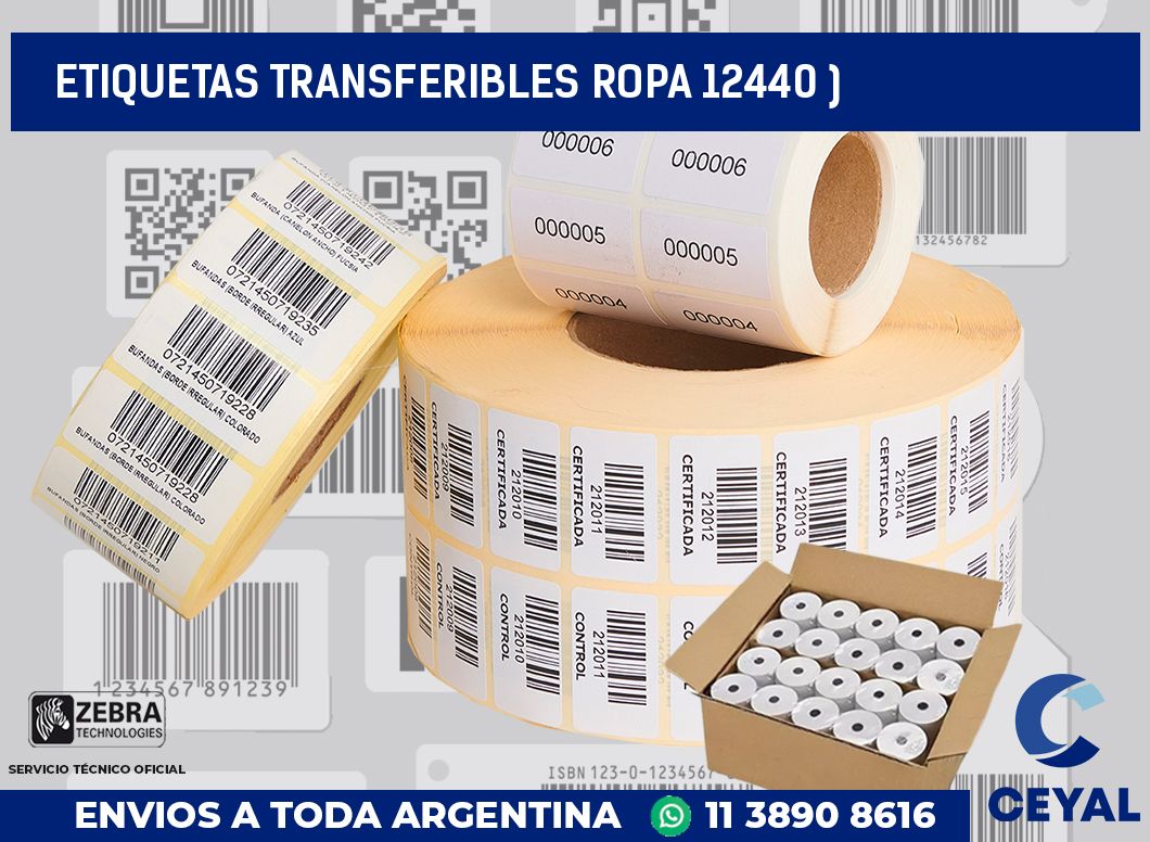 ETIQUETAS TRANSFERIBLES ROPA 12440 )