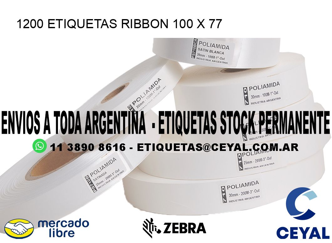 1200 ETIQUETAS RIBBON 100 x 77