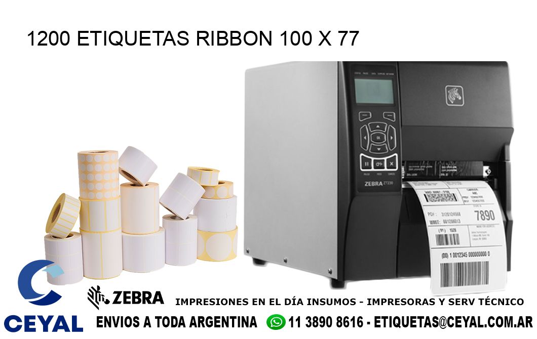 1200 ETIQUETAS RIBBON 100 x 77