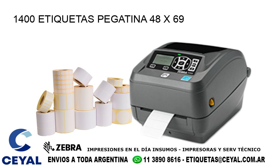 1400 ETIQUETAS PEGATINA 48 x 69