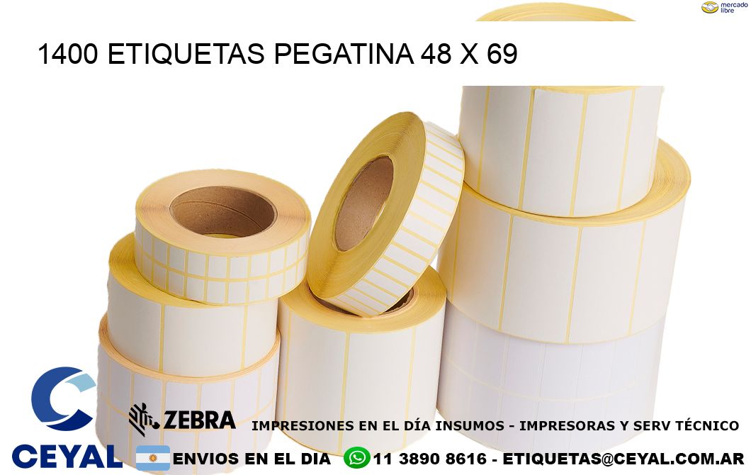 1400 ETIQUETAS PEGATINA 48 x 69