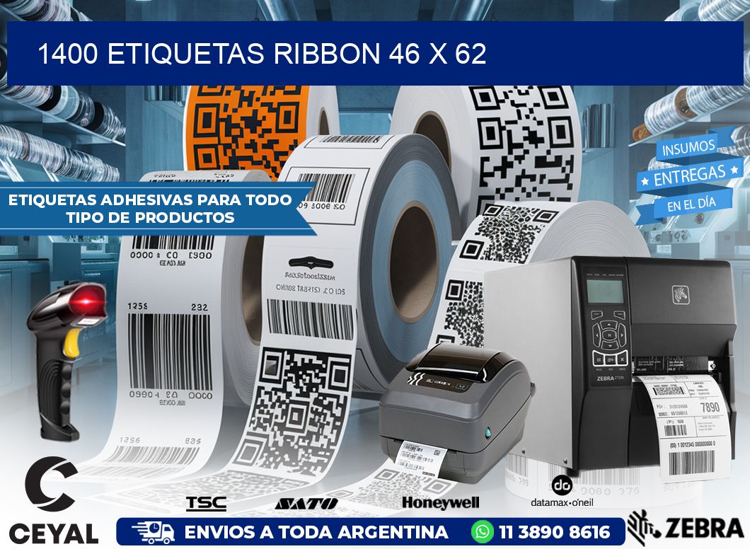 1400 ETIQUETAS RIBBON 46 x 62