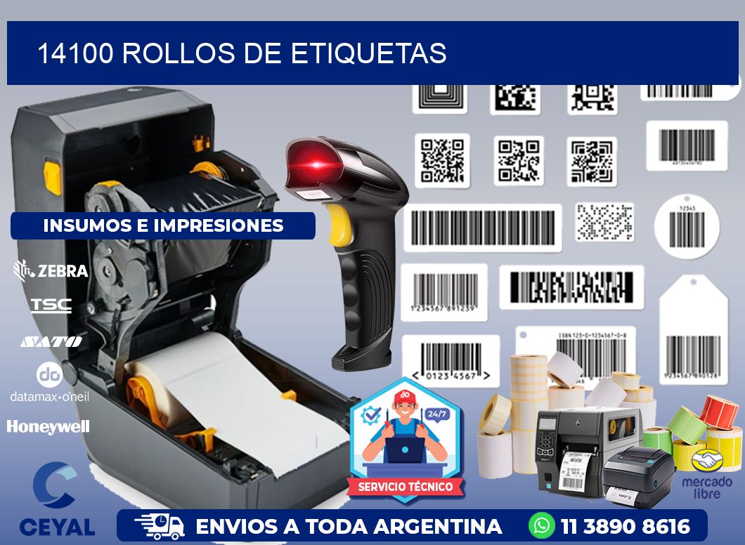 14100 ROLLOS DE ETIQUETAS