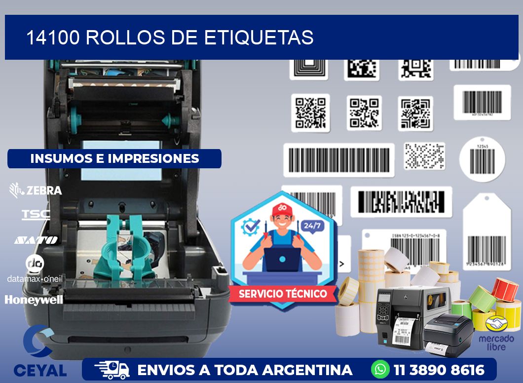 14100 ROLLOS DE ETIQUETAS