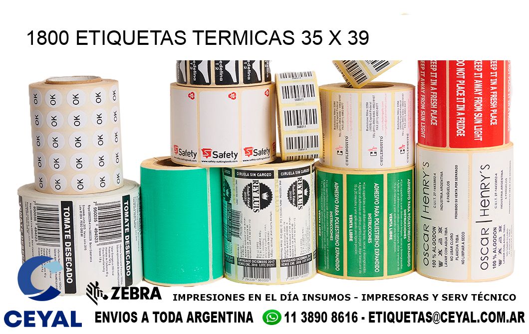 1800 ETIQUETAS TERMICAS 35 x 39