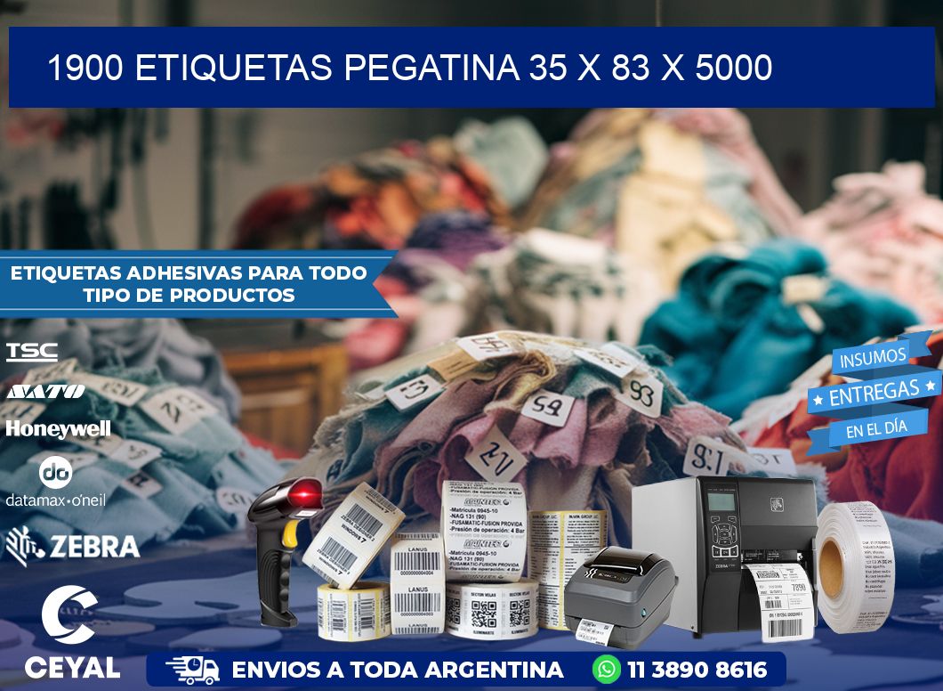 1900 ETIQUETAS PEGATINA 35 x 83 x 5000