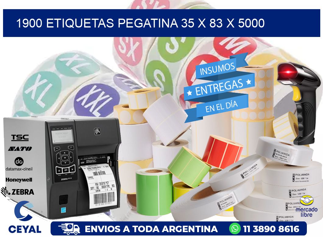 1900 ETIQUETAS PEGATINA 35 x 83 x 5000