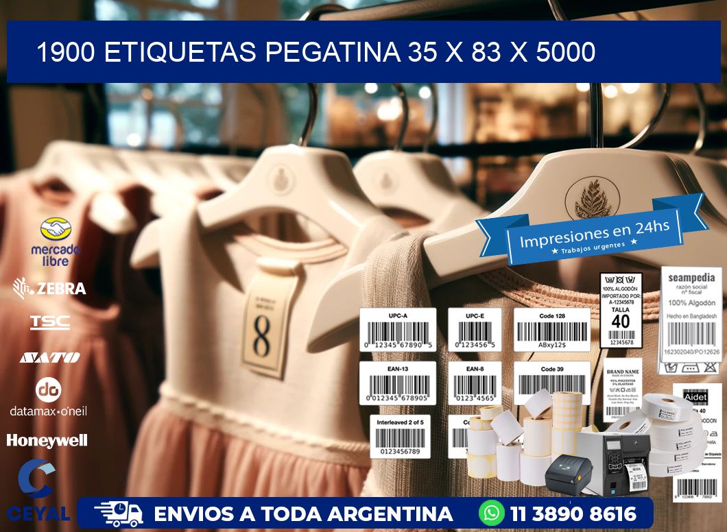 1900 ETIQUETAS PEGATINA 35 x 83 x 5000