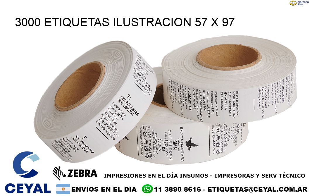 3000 ETIQUETAS ILUSTRACION 57 x 97