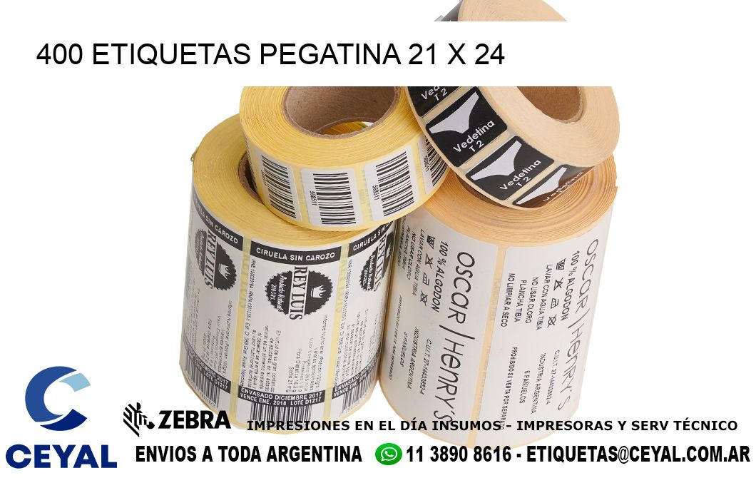 400 ETIQUETAS PEGATINA 21 x 24