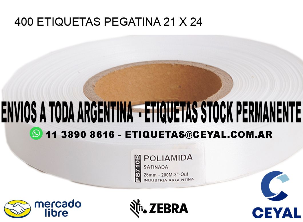 400 ETIQUETAS PEGATINA 21 x 24