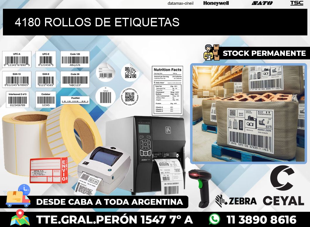 4180 ROLLOS DE ETIQUETAS