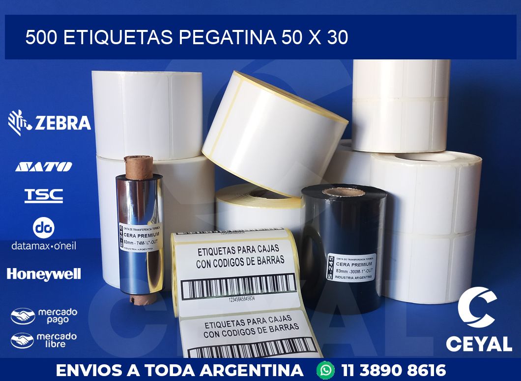 500 ETIQUETAS PEGATINA 50 x 30