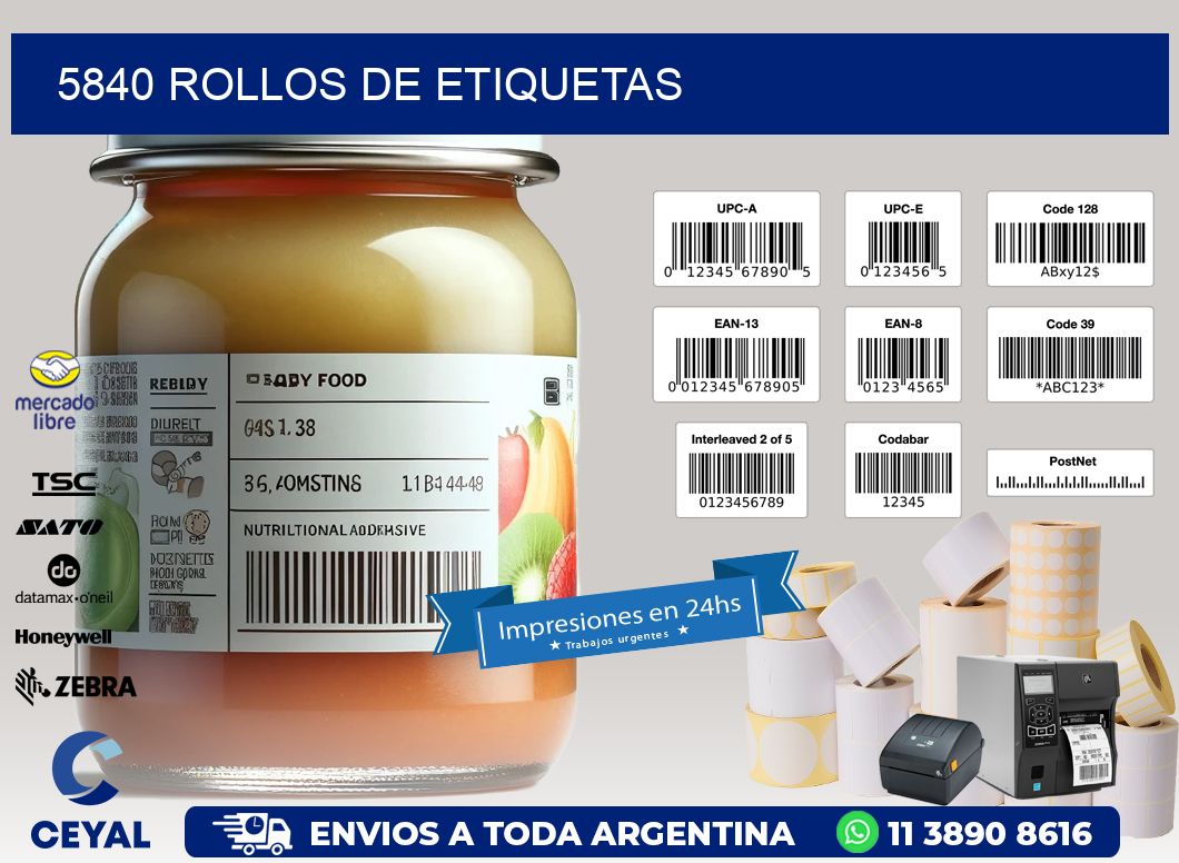 5840 ROLLOS DE ETIQUETAS