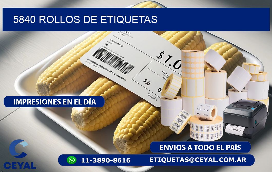 5840 ROLLOS DE ETIQUETAS