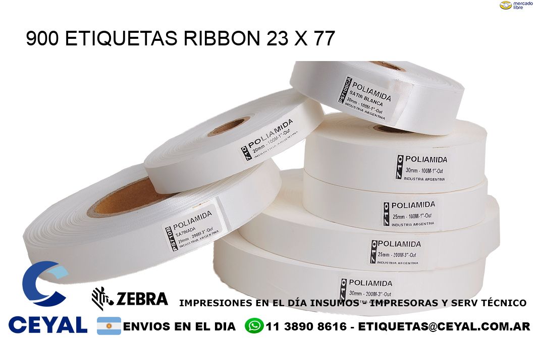 900 ETIQUETAS RIBBON 23 x 77