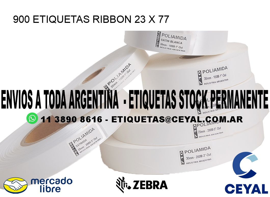 900 ETIQUETAS RIBBON 23 x 77