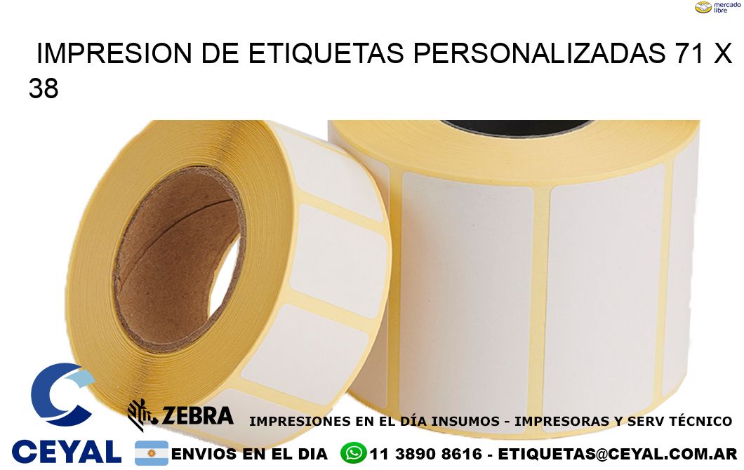 IMPRESION DE ETIQUETAS PERSONALIZADAS 71 x 38