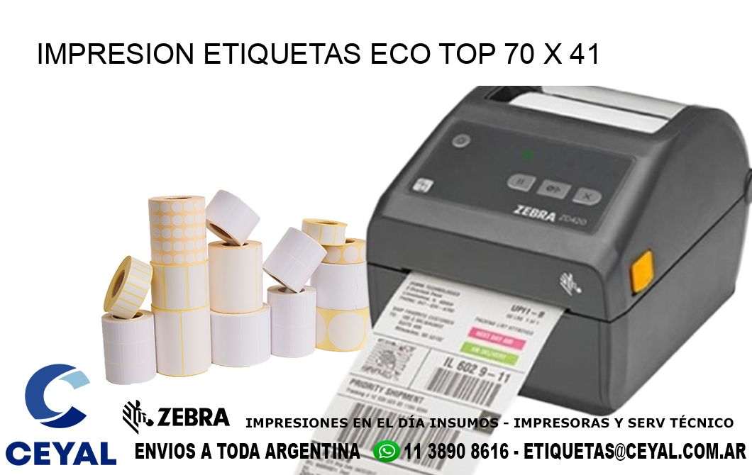 IMPRESION ETIQUETAS ECO TOP 70 x 41