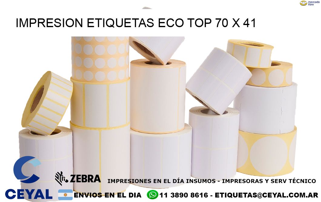 IMPRESION ETIQUETAS ECO TOP 70 x 41