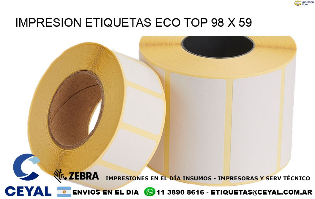 IMPRESION ETIQUETAS ECO TOP 98 x 59