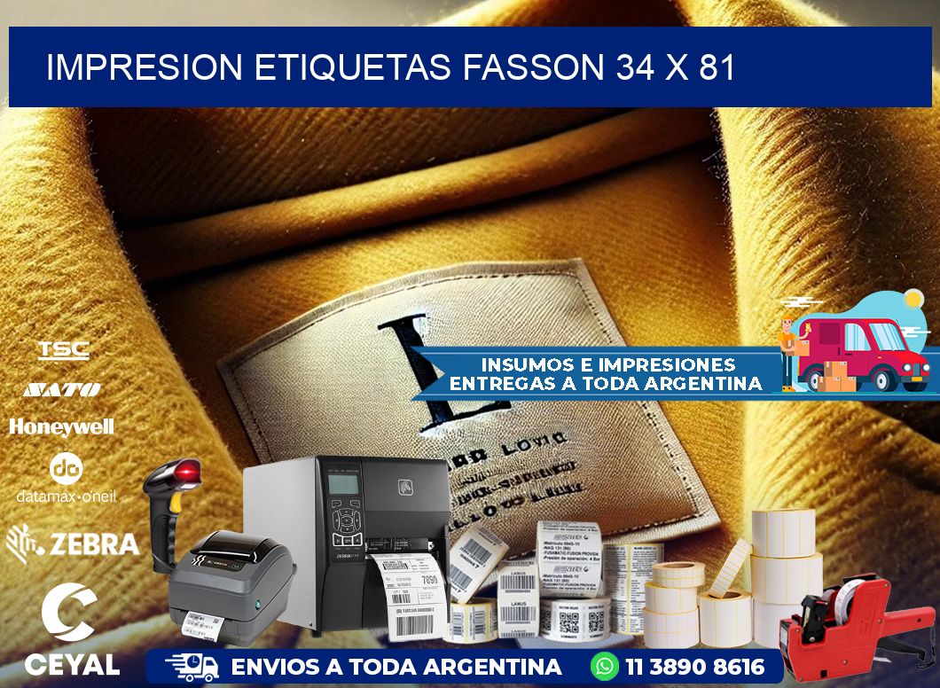 IMPRESION ETIQUETAS FASSON 34 x 81