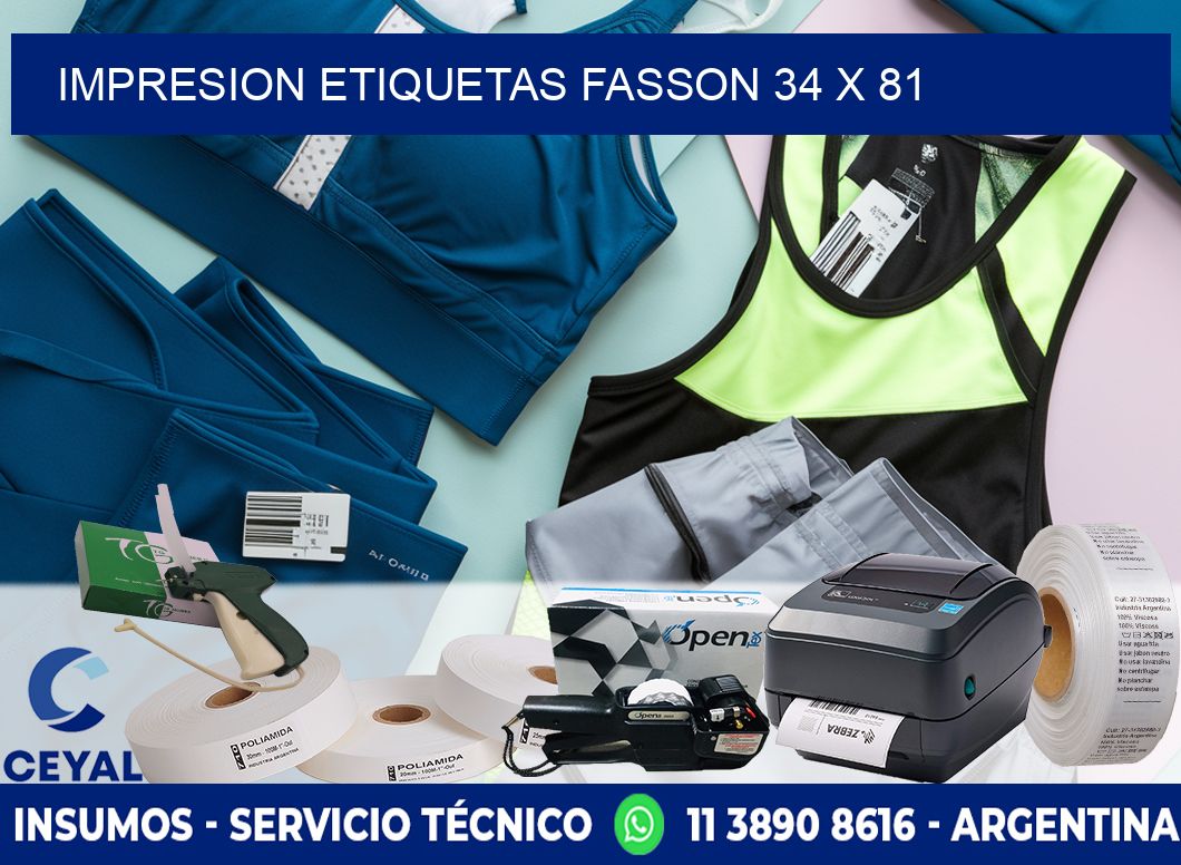 IMPRESION ETIQUETAS FASSON 34 x 81