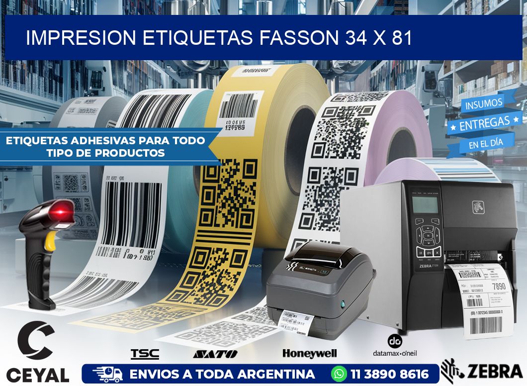 IMPRESION ETIQUETAS FASSON 34 x 81