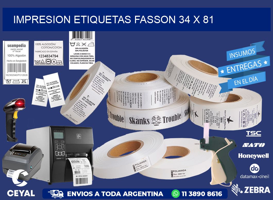 IMPRESION ETIQUETAS FASSON 34 x 81