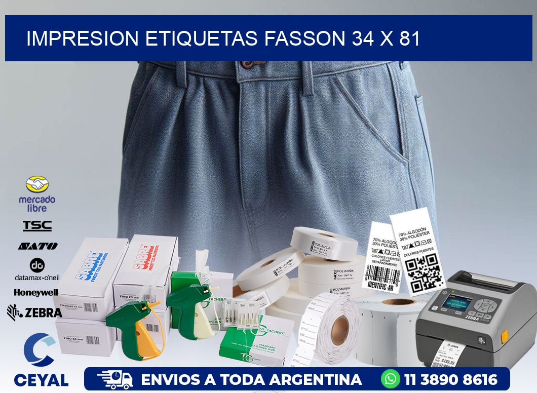 IMPRESION ETIQUETAS FASSON 34 x 81